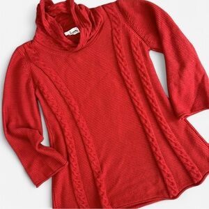 Neon Buddha Roll Hem Chunky Sweater Pullover Yoga Brick Red Women’s Sz S